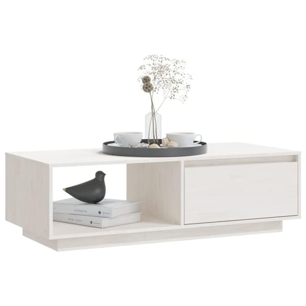 vidaXL sofabord 110x50x33,5 cm massivt fyrretræ hvid
