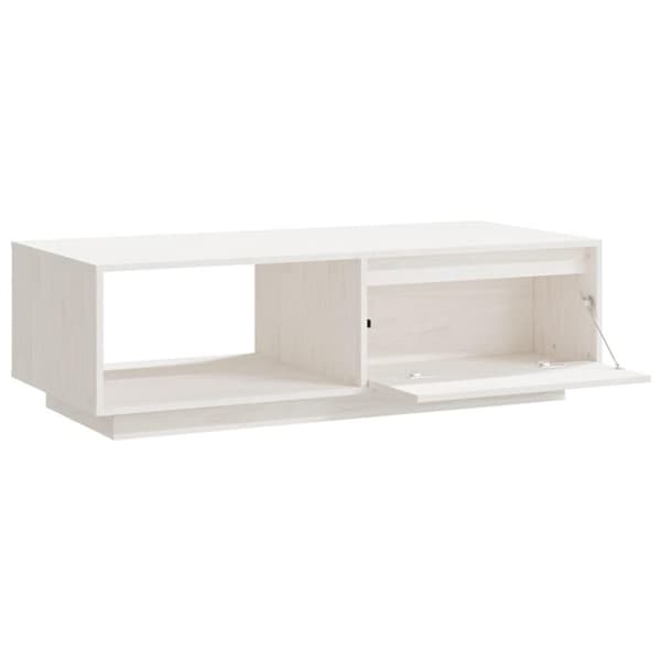 vidaXL sofabord 110x50x33,5 cm massivt fyrretræ hvid