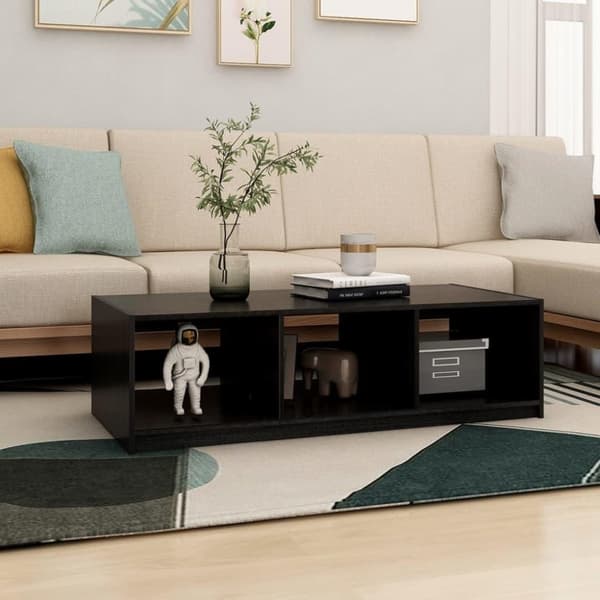 vidaXL Salongbord 110x50x34 cm heltre furu svart