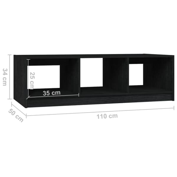 vidaXL Salongbord 110x50x34 cm heltre furu svart