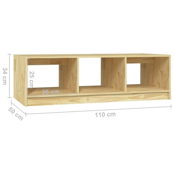 vidaXL Salongbord 110x50x34 cm heltre furu