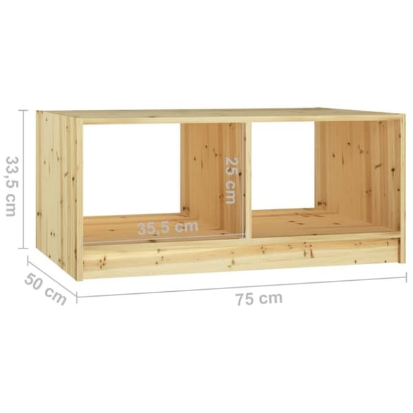 vidaXL sofabord 75x50x33 cm massivt fyrretræ