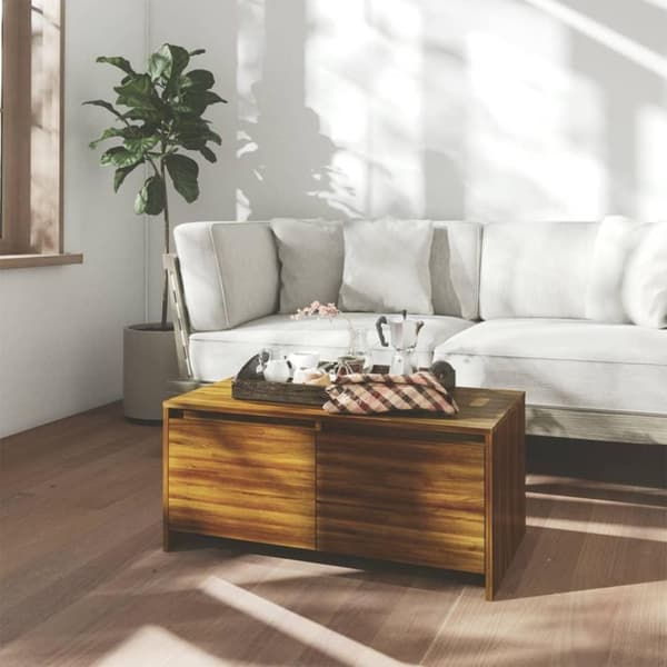 vidaXL Soffbord brun ek 90x50x41,5 cm spånskiva
