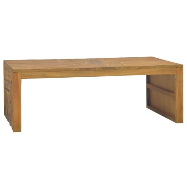 vidaXL Salongbord heltre teak erosjon-design 110x35x38 cm