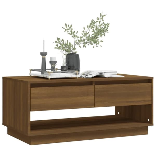 vidaXL Soffbord brun ek 102,5x55x44 cm spånskiva