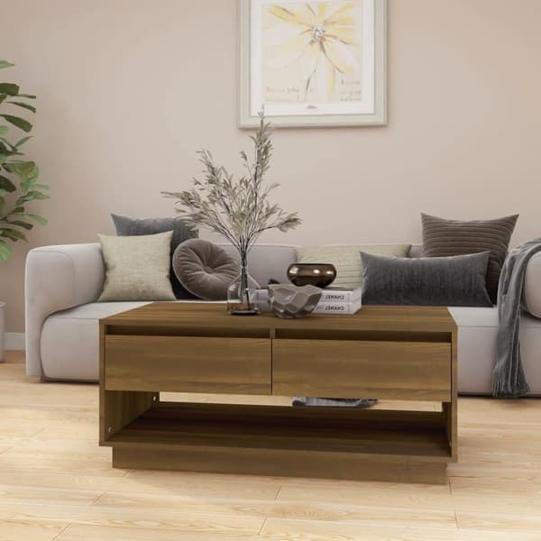 vidaXL Soffbord brun ek 102,5x55x44 cm spånskiva