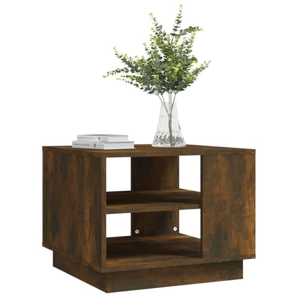 vidaXL sofabord 55x55x43 cm spånplade røget egetræsfarve