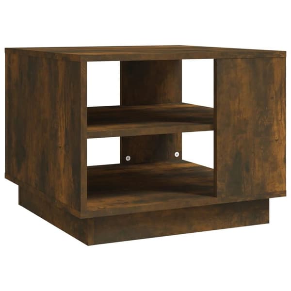 vidaXL sofabord 55x55x43 cm spånplade røget egetræsfarve