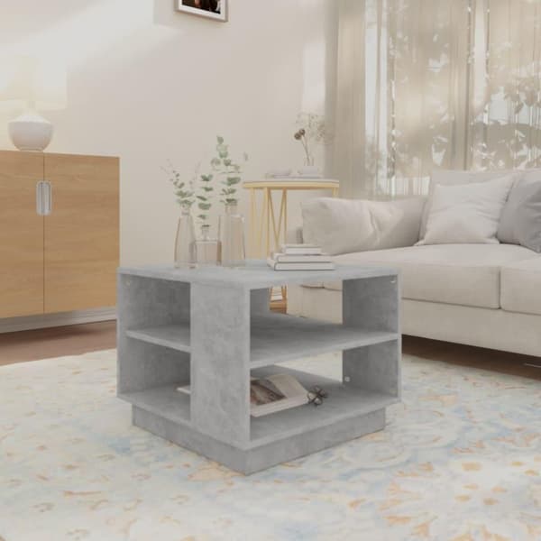 vidaXL Soffbord betonggrå 55x55x43 cm spånskiva