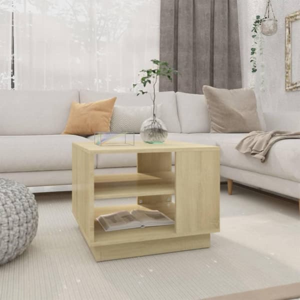 vidaXL Salongbord sonoma eik 55x55x43 cm sponplate