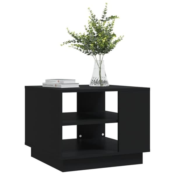 vidaXL sofabord 55x55x43 cm spånplade sort