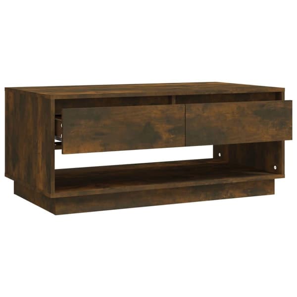 vidaXL sofabord 102,5x55x44 cm spånplade røget egetræsfarve