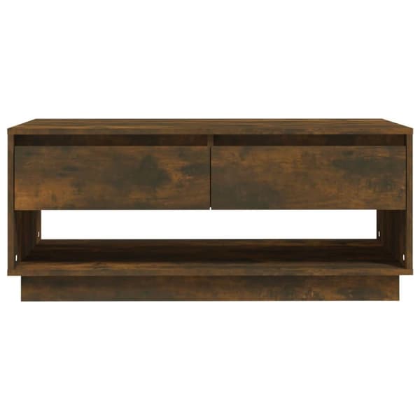 vidaXL sofabord 102,5x55x44 cm spånplade røget egetræsfarve