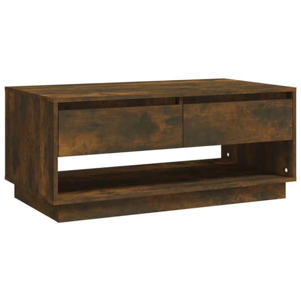vidaXL sofabord 102,5x55x44 cm spånplade røget egetræsfarve