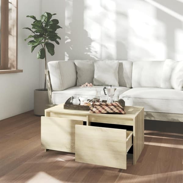 vidaXL sofabord 90x50x41,5 cm spånplade sonoma-eg