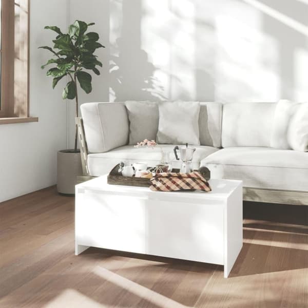 vidaXL Salongbord hvit 90x50x41,5 cm sponplate