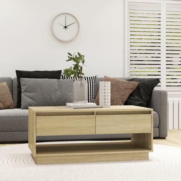 vidaXL Soffbord sonoma-ek 102,5x55x44 cm spånskiva