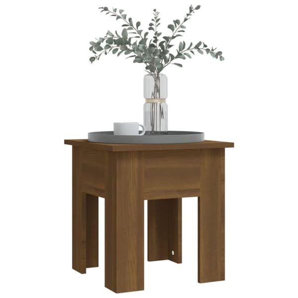 vidaXL sofabord 40x40x42 cm spånplade brun egetræsfarve