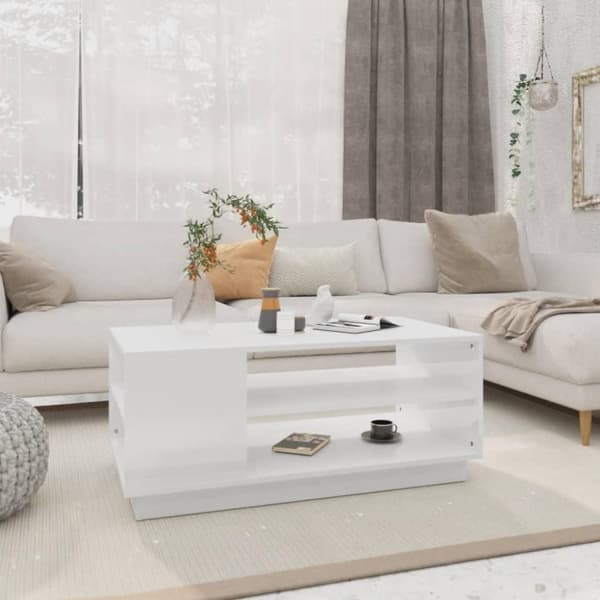 vidaXL Salongbord hvit 102x55x43 cm sponplate