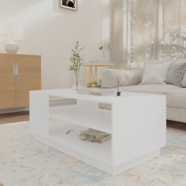 vidaXL sofabord 102x55x43 cm spånplade hvid