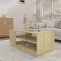 Miniatyrbillede 3 af 9: vidaXL sofabord 102x55x43 cm spånplade sonoma-eg