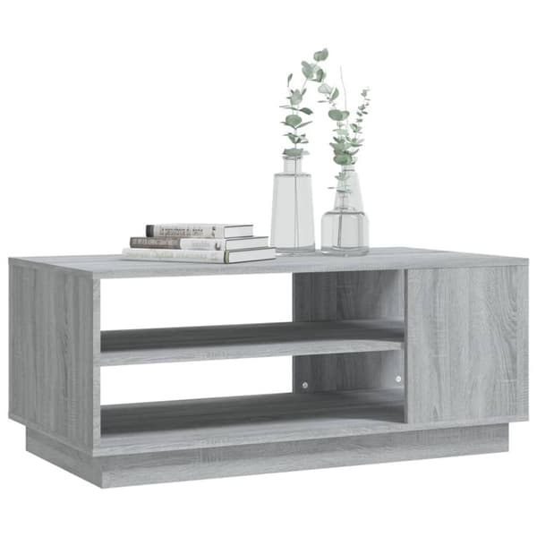 vidaXL Salongbord grå sonoma eik 102x55x43 cm sponplate