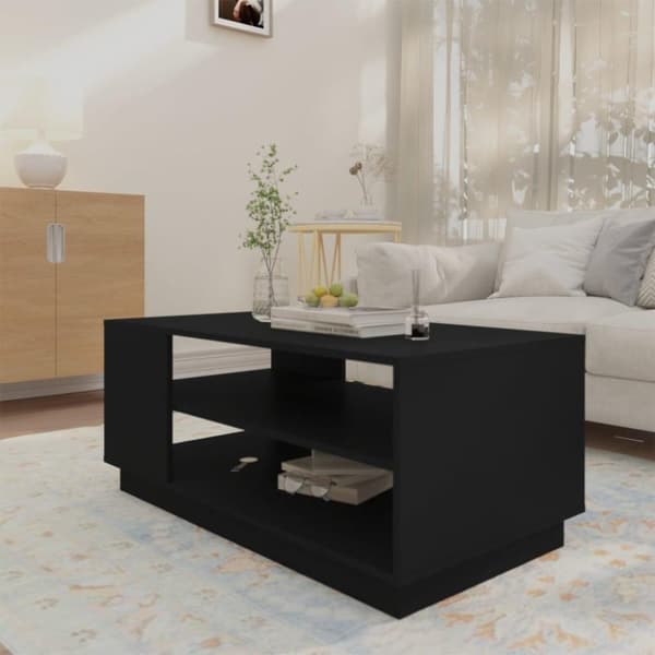 vidaXL Sohvapöytä musta 102x55x43 cm lastulevy