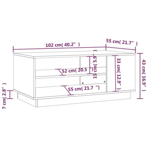 vidaXL Salongbord sonoma eik 102x55x43 cm sponplate