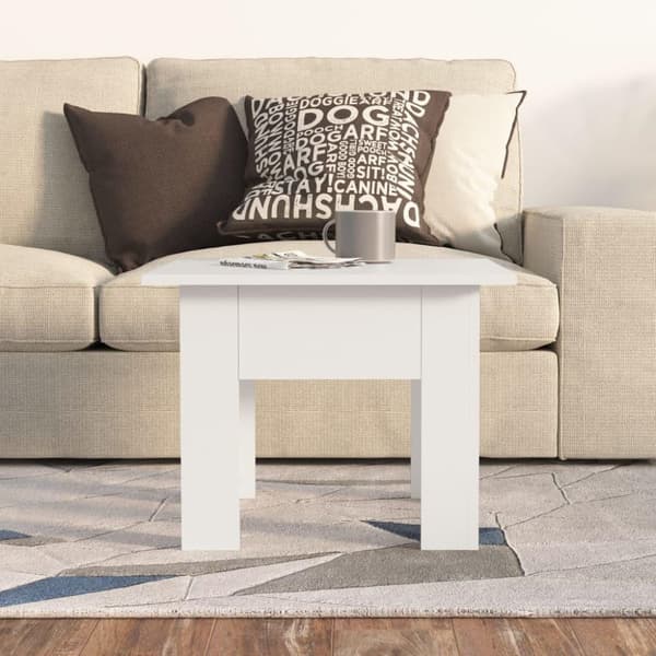 vidaXL Salongbord hvit 55x55x42 cm sponplate