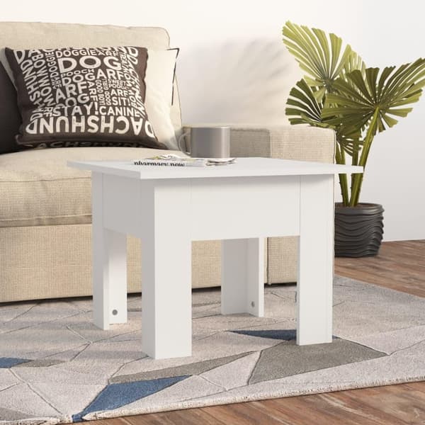 vidaXL Salongbord hvit 55x55x42 cm sponplate