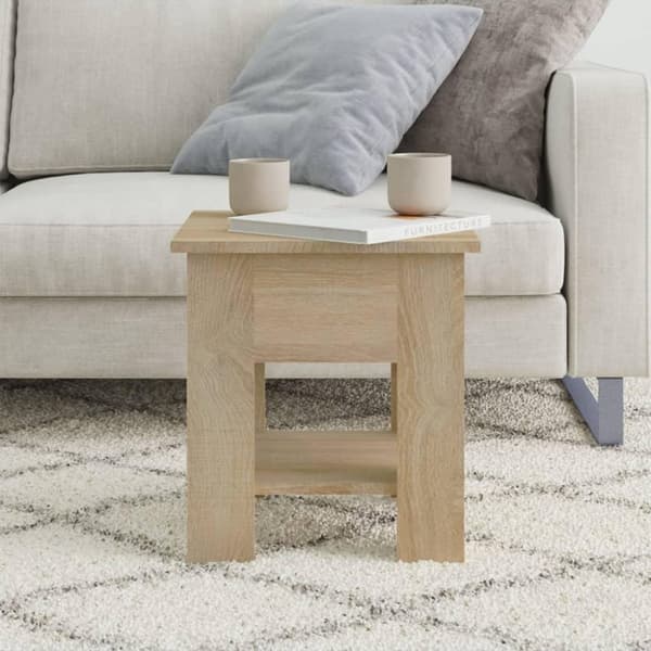 vidaXL sofabord 40x40x42 cm konstrueret træ sonoma-eg