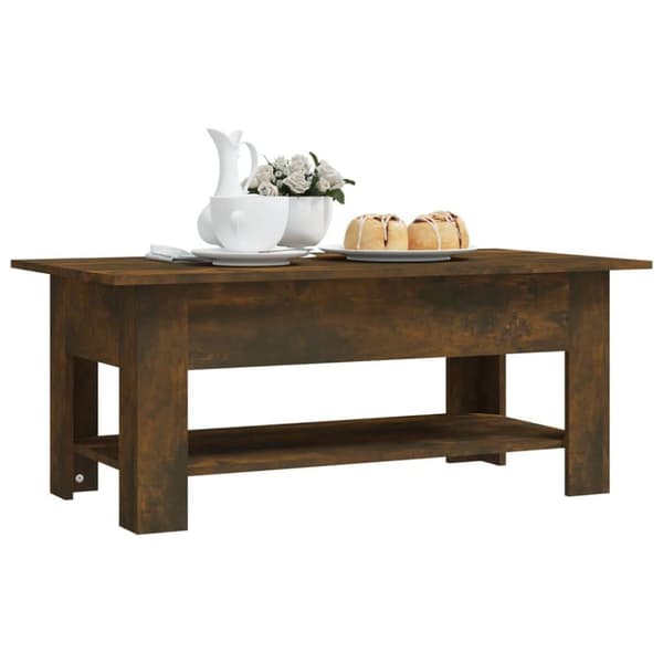 vidaXL Soffbord rökfärgad ek 102x55x42 cm spånskiva