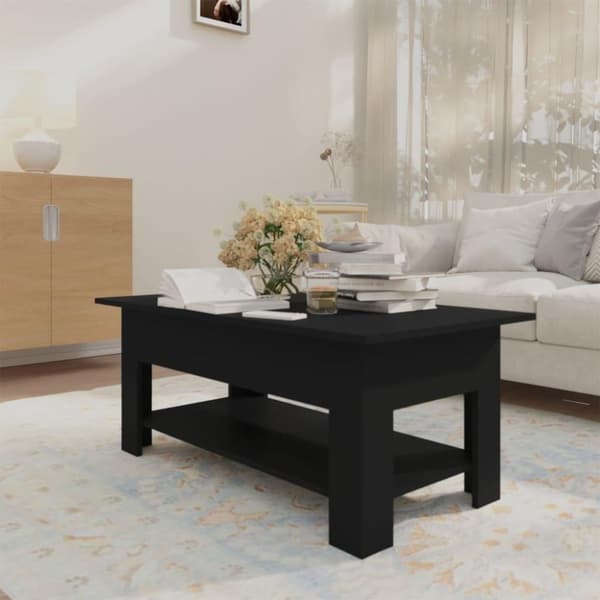 vidaXL Soffbord svart 102x55x42 cm spånskiva