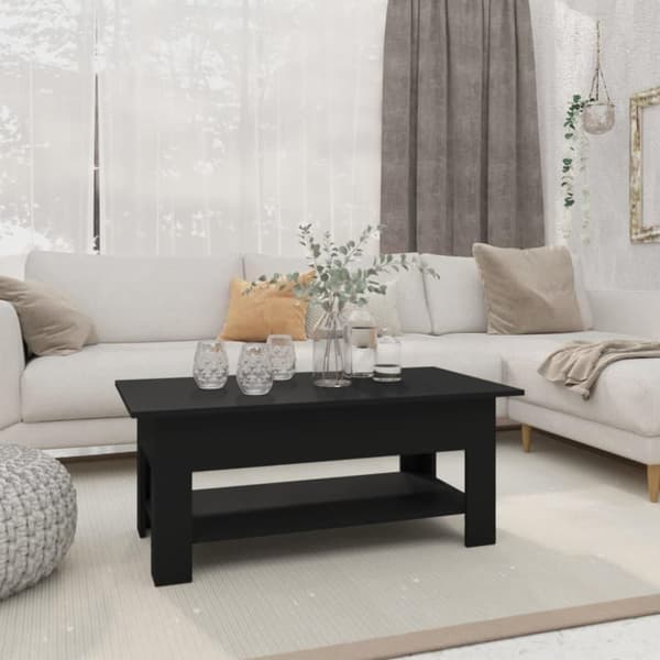 vidaXL Soffbord svart 102x55x42 cm spånskiva