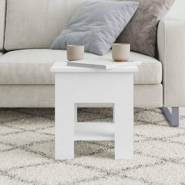 vidaXL Salongbord hvit 40x40x42 cm konstruert tre