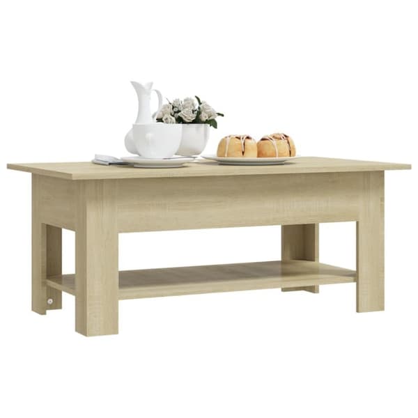 vidaXL sofabord 102x55x42 cm spånplade sonoma-eg