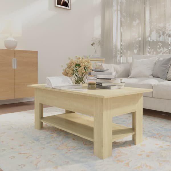 vidaXL sofabord 102x55x42 cm spånplade sonoma-eg
