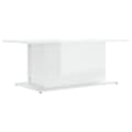 Miniatyrbilde 1 av 9: vidaXL Salongbord høyglas hvit 102x55,5x40 cm sponplate
