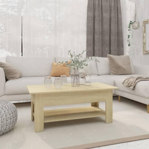 vidaXL Salongbord sonoma eik 102x55x42 cm sponplate