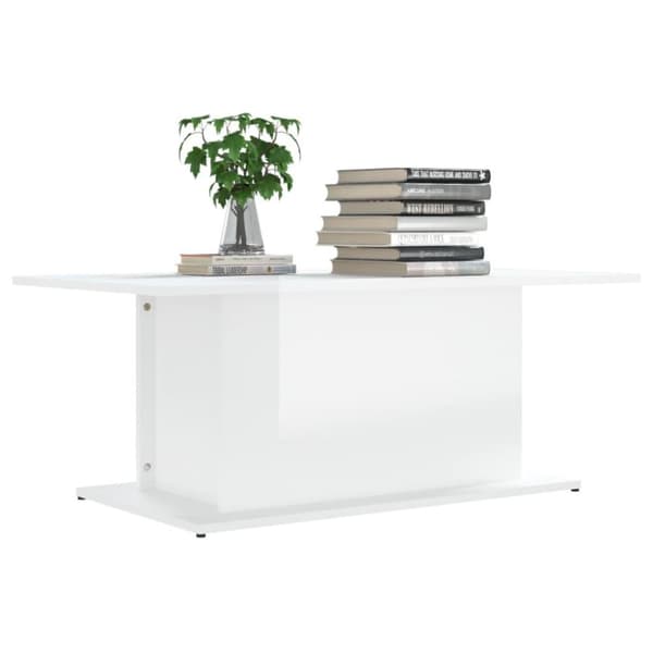 vidaXL Sohvapöytä korkeakiilto valkoinen 102x55,5x40 cm lastulevy