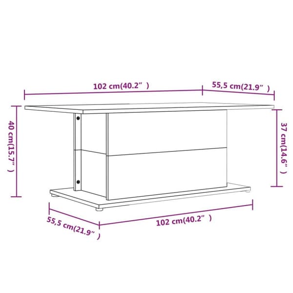 vidaXL Soffbord brun ek 102x55,5x40 cm spånskiva