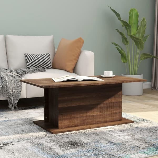 vidaXL Soffbord brun ek 102x55,5x40 cm spånskiva
