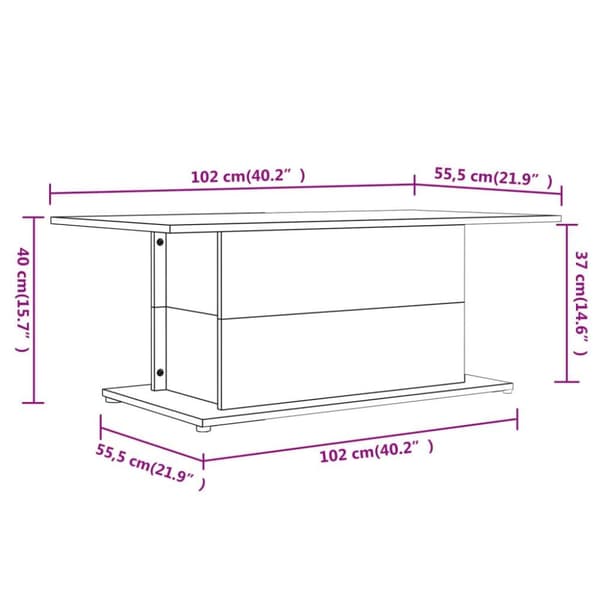 vidaXL Soffbord svart 102x55,5x40 cm spånskiva