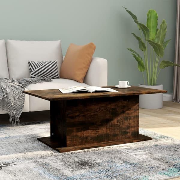 vidaXL sofabord 102x55,5x40 cm spånplade røget egetræsfarve