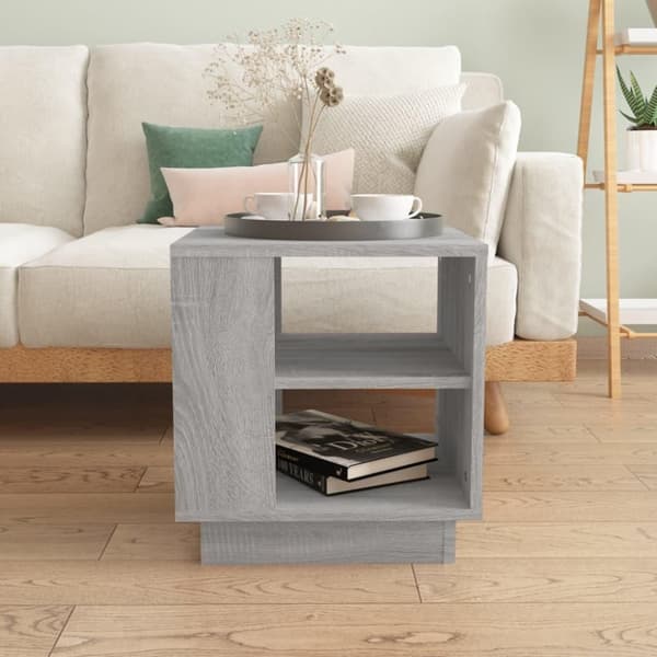 vidaXL sofabord 40x40x43 cm konstrueret træ grå sonoma-eg
