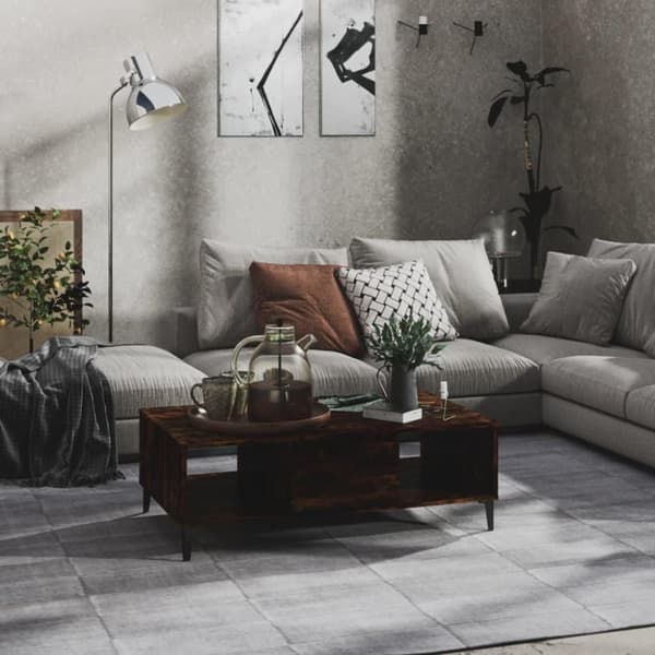 vidaXL Soffbord rökfärgad ek 103,5x60x35 cm spånskiva