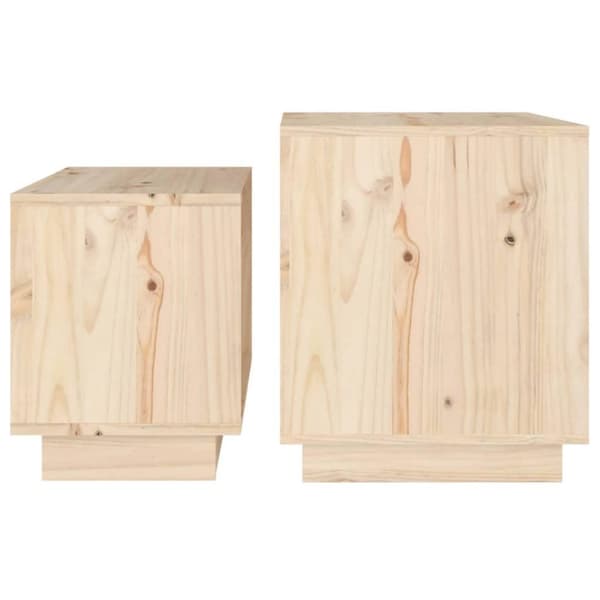 vidaXL Satsbord 2 st massiv furu