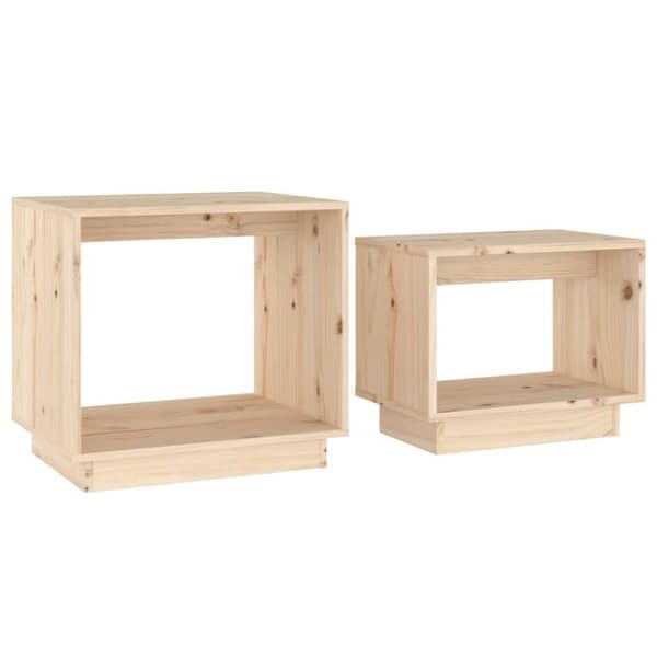 vidaXL Stablebare salongbord 2 stk heltre furu