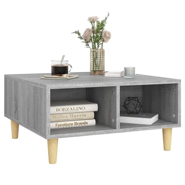 vidaXL sofabord 60x60x30 cm spånplade grå sonoma-eg