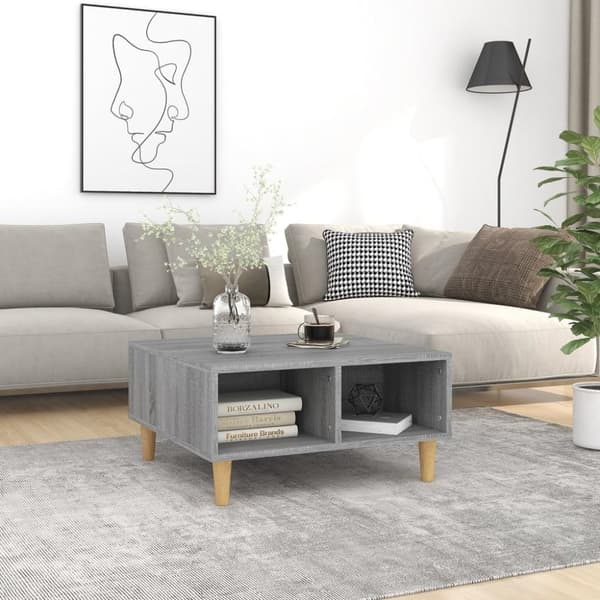 vidaXL Sohvapöytä harmaa Sonoma 60x60x30 cm lastulevy